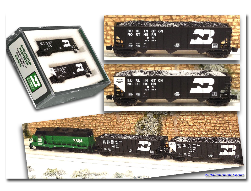 2-pack Details about   FTPZ 8029-2 BURLINGTON NORTHERN Ribbed-Side 45' 100-Ton Hoppers 