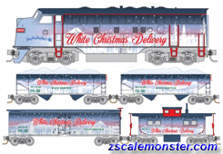 Micro-Trains MTL Z-Scale Husky Hauler Christmas Train Set Diesel Loco/2 Cars 