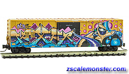 Z Scale MICRO-TRAINS Line 510 44 018 Weathered RAILBOX 50' Box Car w/Graffiti 