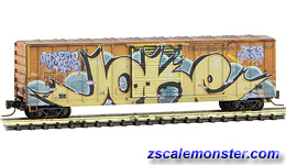 Z MICRO-TRAINS LINE 511 44 192 Weathered BNSF 50' Rib Side Box Car w/ Graffiti 