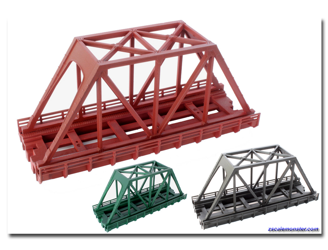 Rokuhan Z gauge R070 Deck Girder Iron Bridge Reddish Brown 