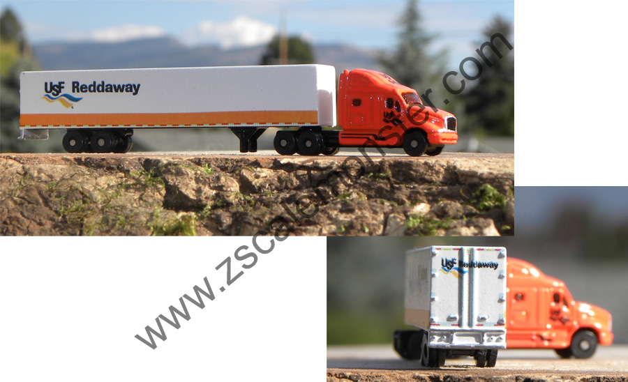 Details about   Z scale train miniature semi Truck and grain trailer A 